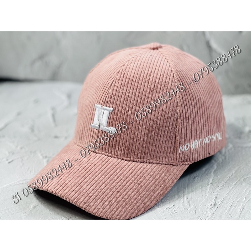 Nón kết nhung tăm Hàn quốc - mũ lưỡi trai nhung thêu chữ N đơn giản phong cách ulzzang nam nữ