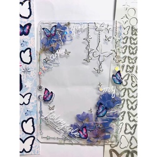 Sticker trong suốt hologram trang trí toploader