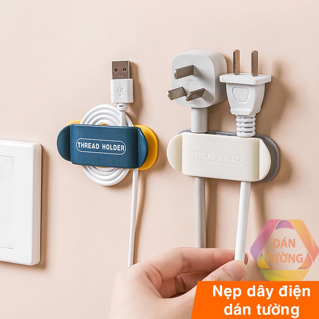 Móc dán tường treo dây sạc điện thoại MDT, miếng treo CUỐN DÂY ĐIỆN dán tường _MCD