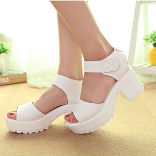 Giày sandal nữ hở ngón đế thô phong cách Gladiator