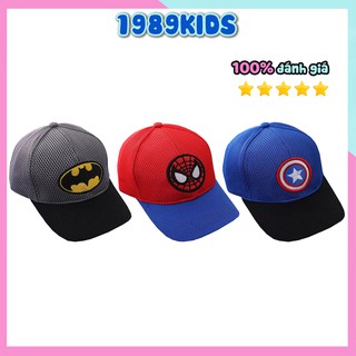 Mũ lưỡi trai cho bé trai từ 2 đến 7 tuổi nón trẻ em mùa hè vòm 50 đến 54cm in hình siêu nhân MLT04