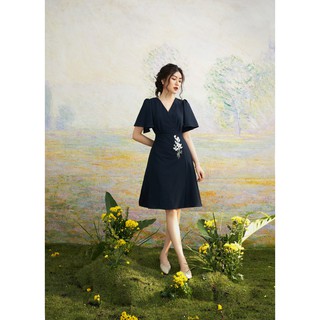 OLV - Đầm Saphhire V Neck Embro