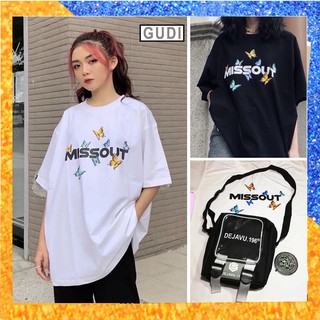Áo thun unisex nữ, áo thun missout in hình bướm chính hãng cao cấp