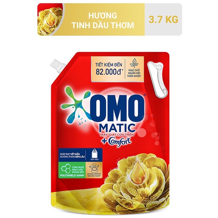 Nước giặt Omo Matic Tinh Dầu Thơm Comfort Túi Đại 3,6kg