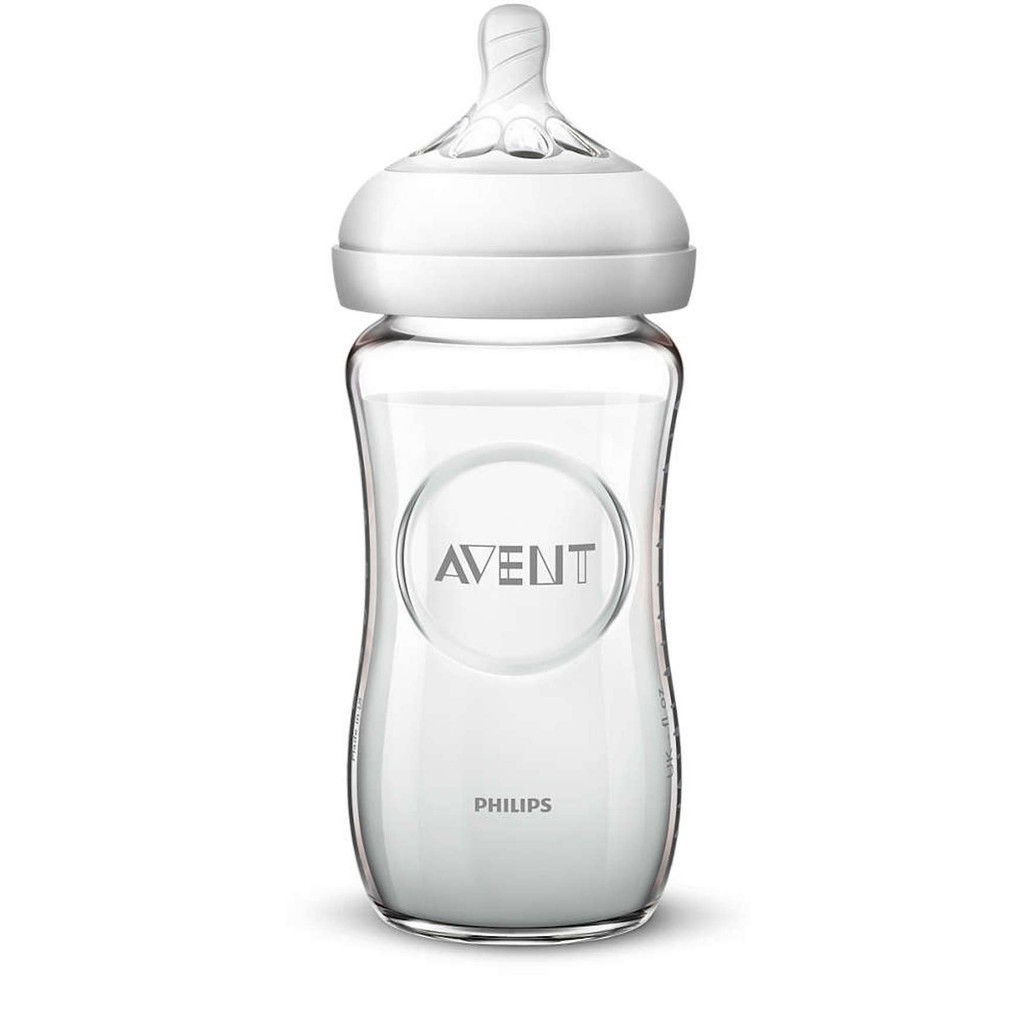 Bình sữa thuỷ tinh cao cấp Philips Avent với núm ti silicone loại SCF671/13 - 120ml, SCF673/17 - 240ml