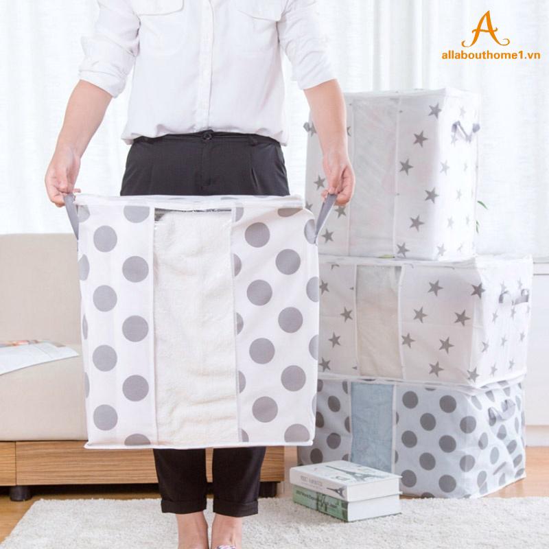 Túi vải đựng quần áo/chăn ga có thể gấp gọn tiện dụng