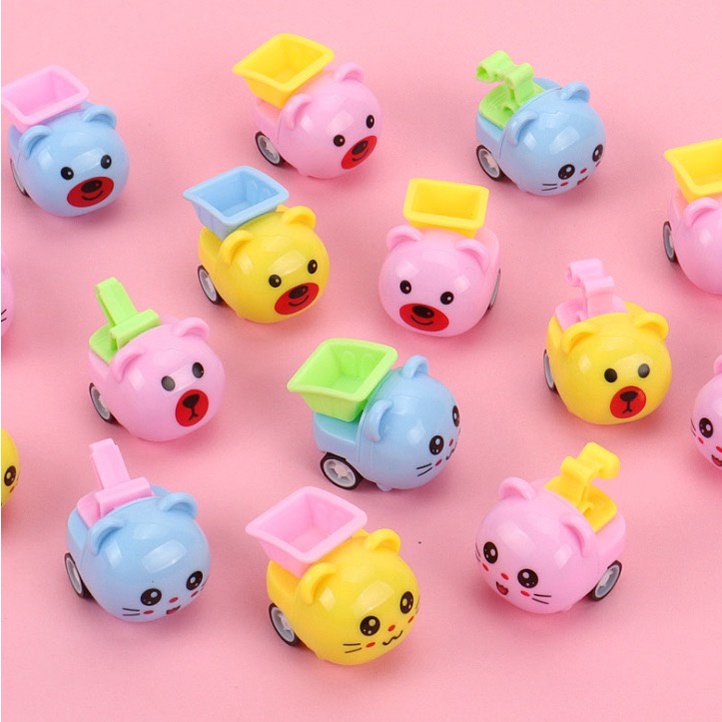 Đồ chơi xe ô tô mini công trình dễ thương hình thú vặn cót cho bé Master Kíds