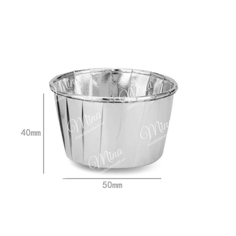Cốc đựng bánh CupCake Nhôm Vàng/Bạc 50 chiếc