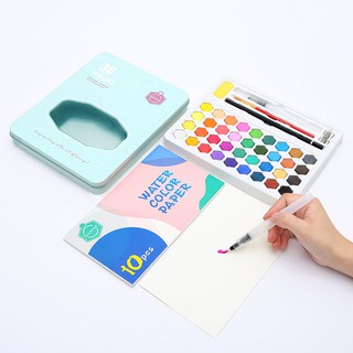 (GIÁ TỐT NHẤT)Màu Nước Keep Smiling 36 Màu Viên Nén Cao Cấp Đen/Xanh/Hồng
