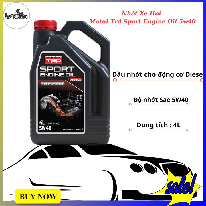 Nhớt Xe Hơi Tổng Hợp Motul Trd Sport Engine Oil 5w40 Diesel 4x4l Vn (4L)