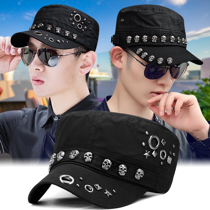 Mũ Lưỡi Trai Che Nắng Đính Đinh Tán Đầu To Phẳng Thời Trang Xuân Thu Cho Nam Và Nữ