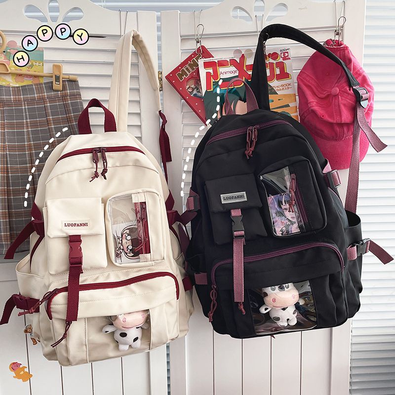 Balo Ulzzang Nữ Thời trang YiFang , Balo đi học sinh sinh viên ulzzang hàn quốc phối trong suốt - Hàng nhập khẩu