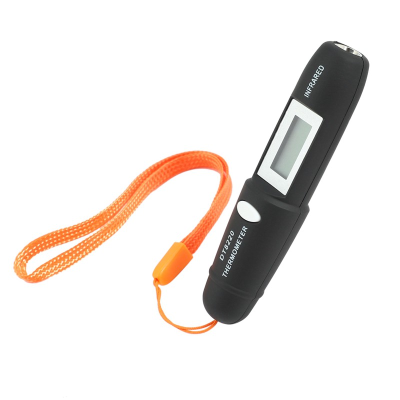 Non-Contact Mini Infrared  IR Temperature Measuring Digital LCD Display Infrared  Pen DT8220 Black