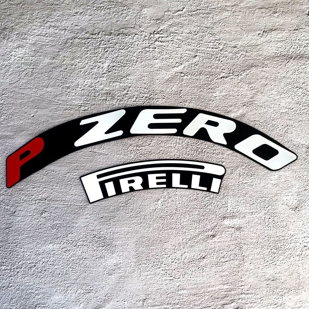 Set sticker trang trí bánh xe hơi hình chữ cái độc đáo