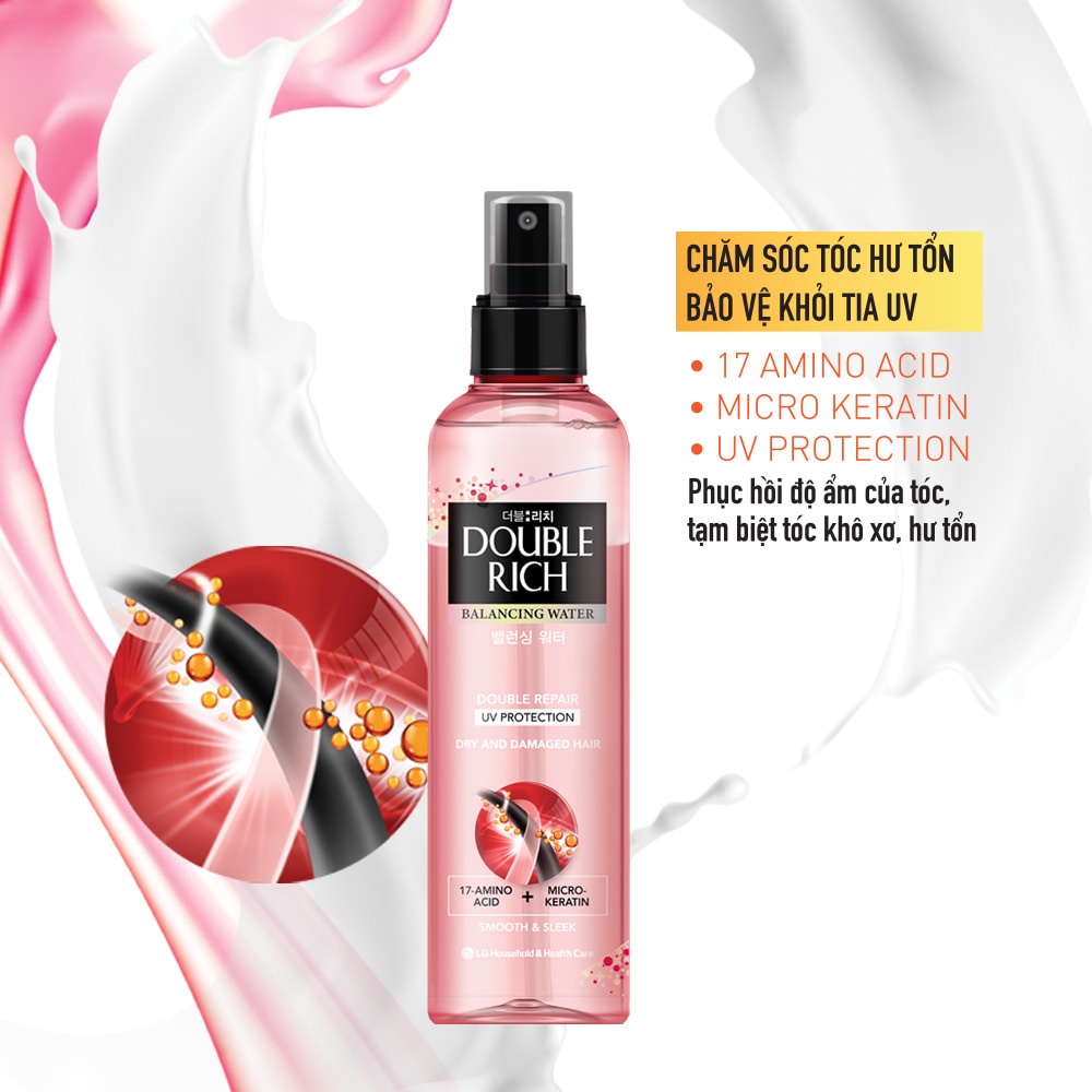 Double Rich nước dưỡng, chăm sóc, phục hồi hư tổn cho tóc, tóc nhuộm  Balancing Water Repair