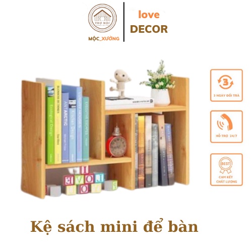 Kệ sách để bàn lắp ghép - Kệ sách thông minh đa năng để bàn 54cm x 20cm x 35 - Bảo Hành 6 Tháng