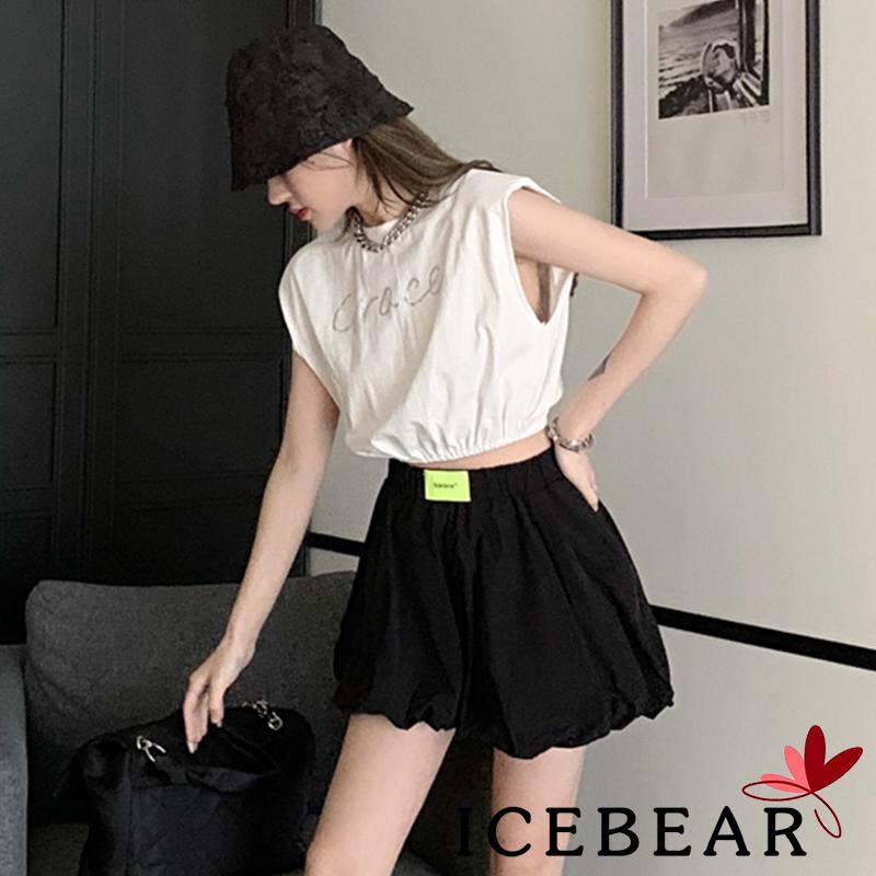 Áo Croptop Sát Nách Cổ Tròn Dáng Rộng In Chữ Đính Đá Thời Trang Cho Nữ