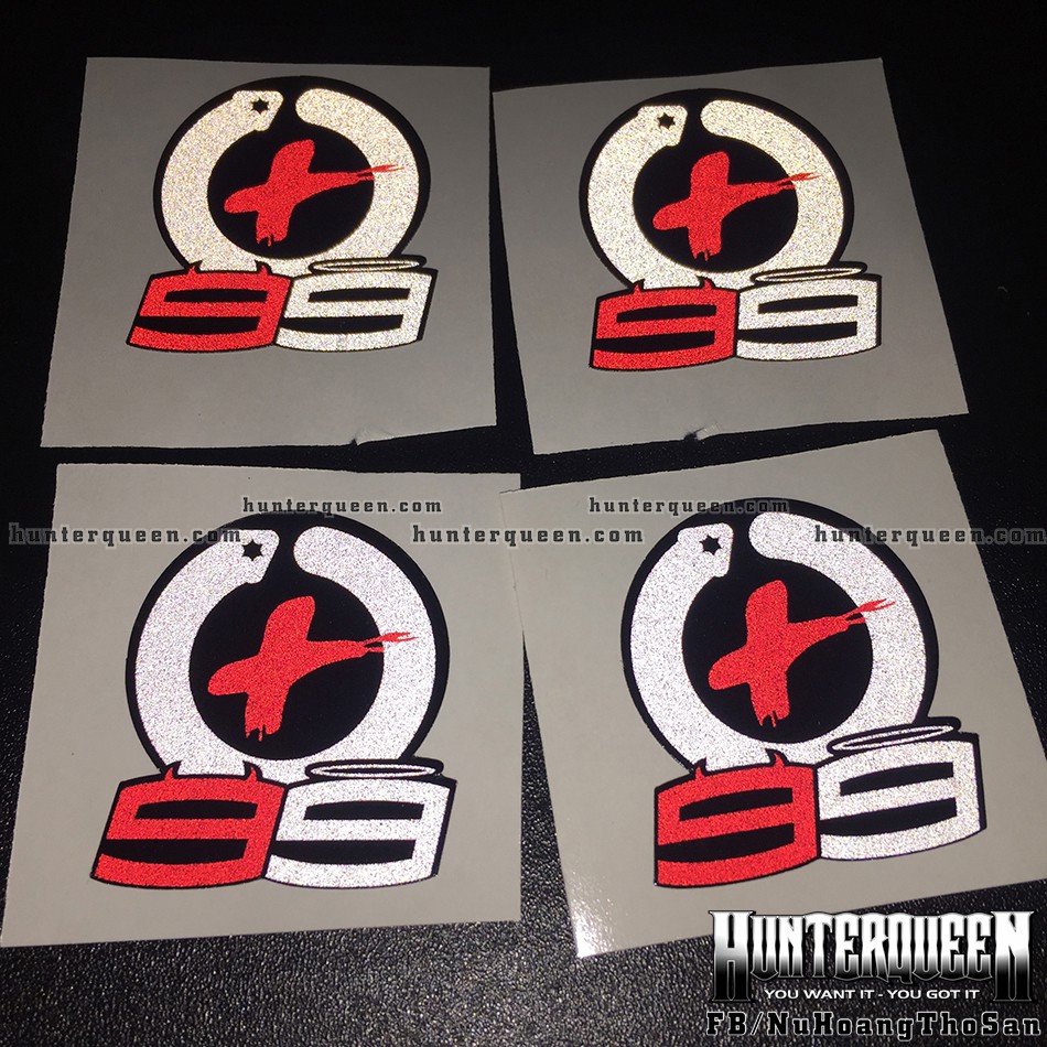 Combo 4 logo hình dán Lorenzo 99 phản quang [3x4cm]. Decal cao cấp chống nước, tem dán trang trí nón bảo hiểm