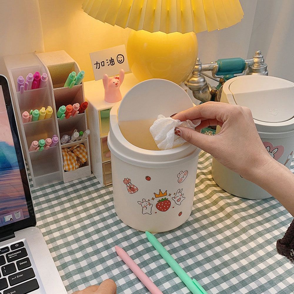 Nhãn dán hoạt hình/ Thùng rác mini thiết kế đơn giản tiện dụng cho văn phòng