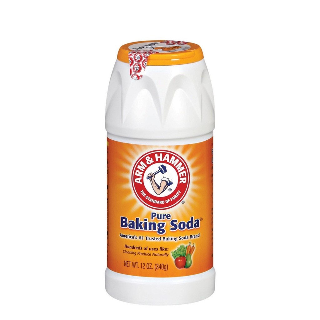 Baking Soda chai 340g rửa rau củ quả chính hãng Arm and Hammer nhập khẩu Mỹ