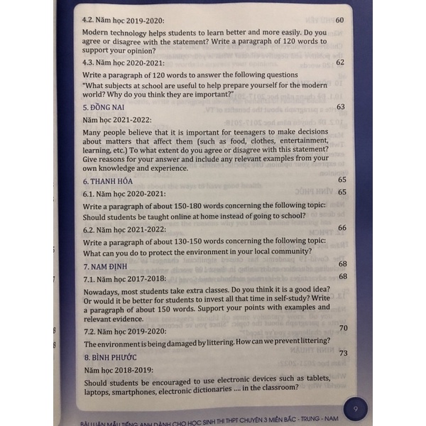 Sách - Bài luận mẫu Tiếng Anh dành cho học sinh thi trung học phổ thông chuyên 3 miền Bắc-Trung-Nam