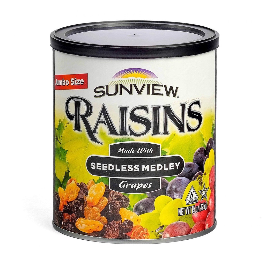 [CHÍNH HÃNG] Nho Khô Mỹ Không Hạt Sunview Raisins Seedless Medley 425g
