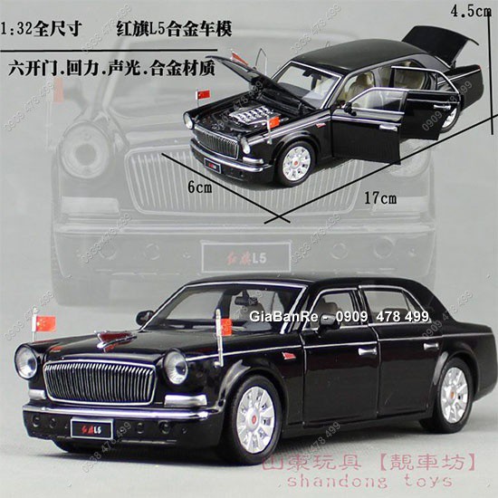 Xe Mô Hình Kim Loại Siêu Xe Hồng Kì Hongqi L5 Faw Tỉ Lệ 1:32  - 9727