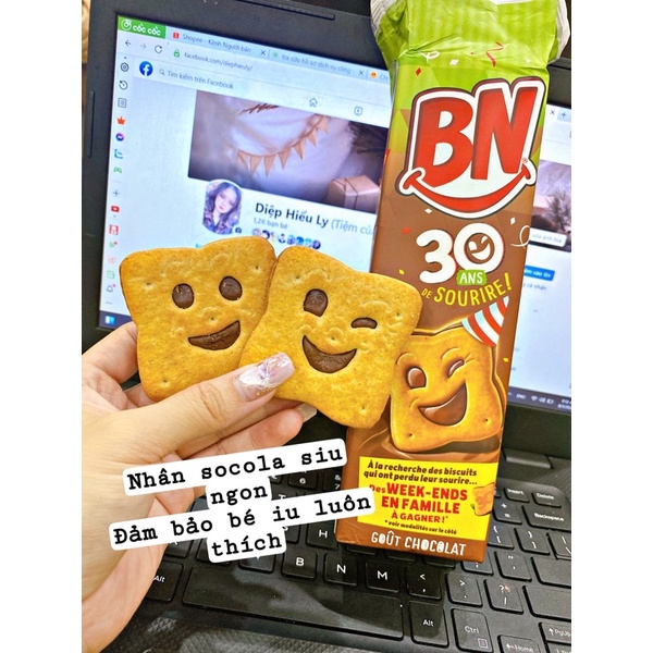 Bánh quy socola Pháp BN mặt cười 285g