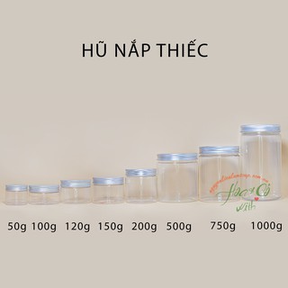 Hũ Nhựa Trong Nắp Thiếc ( Nhiều Size )
