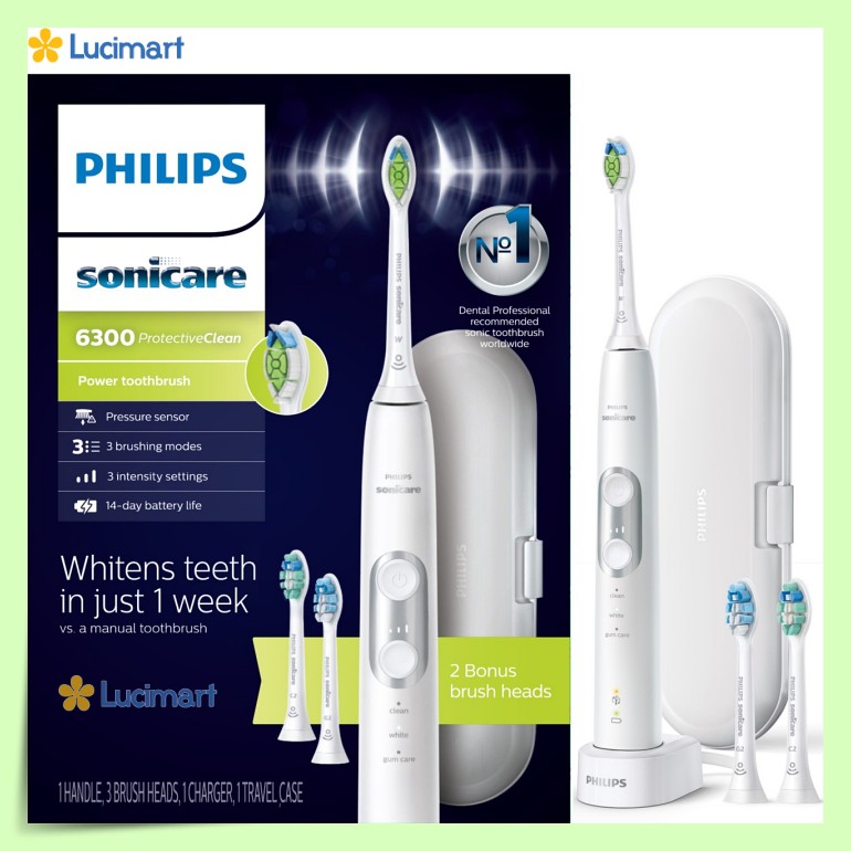 Bàn chải điện Philips Sonicare ProtectiveClean 6100, 6300 [Hàng Mỹ]