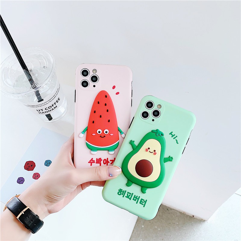 Ốp lưng iphone Bơ & Dưa 3D IMD dày dặn 5/5s/6/6plus/6s/6splus/7/7plus/8/8plus/x/xr/xs/11/12/pro/max/plus/promax | BigBuy360 - bigbuy360.vn