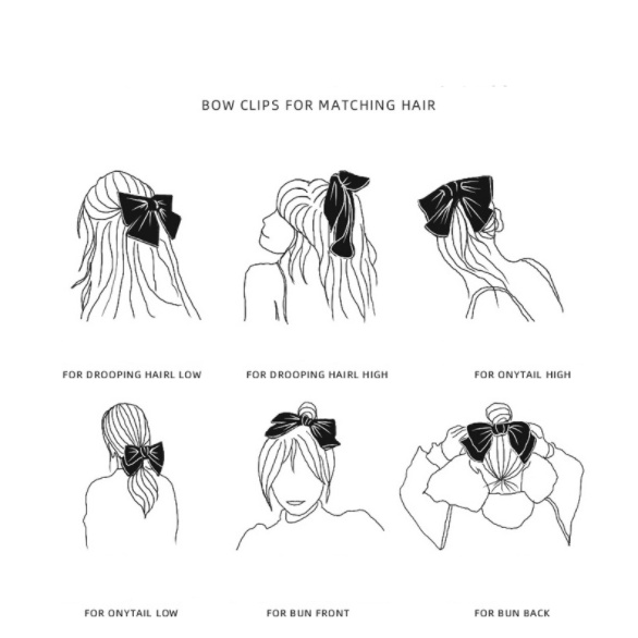 Kẹp Tóc Hình Nơ MILA Màu Trơn Xinh Xắn Phong Cách Nhật Bản Cho Nữ