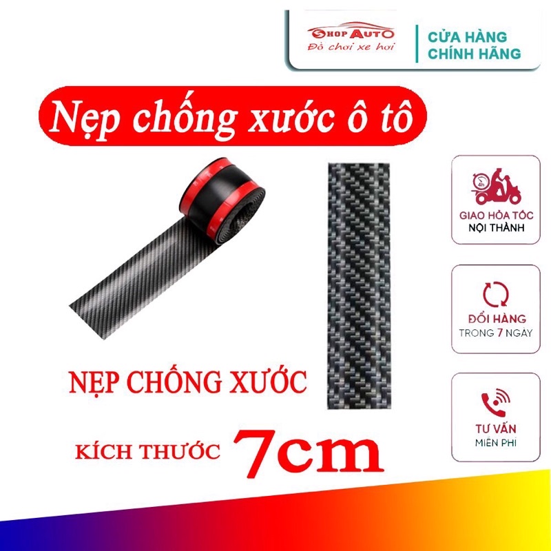 Nẹp chống xước bước chân cửa xe ô tô, tạo điểm nhấn và bảo vệ bậc cửa xe, nẹp carbon chống xước