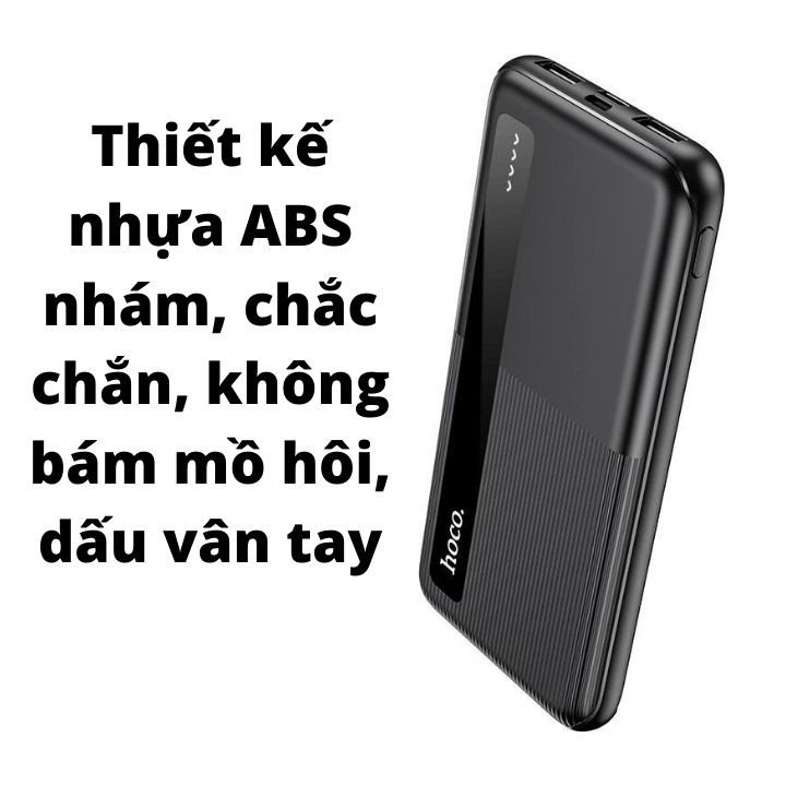 Sạc dự phòng Hoco J75 10000mAh sạc nhanh, 2 cổng đầu ra USB, màn led hiển thị pin Educase66