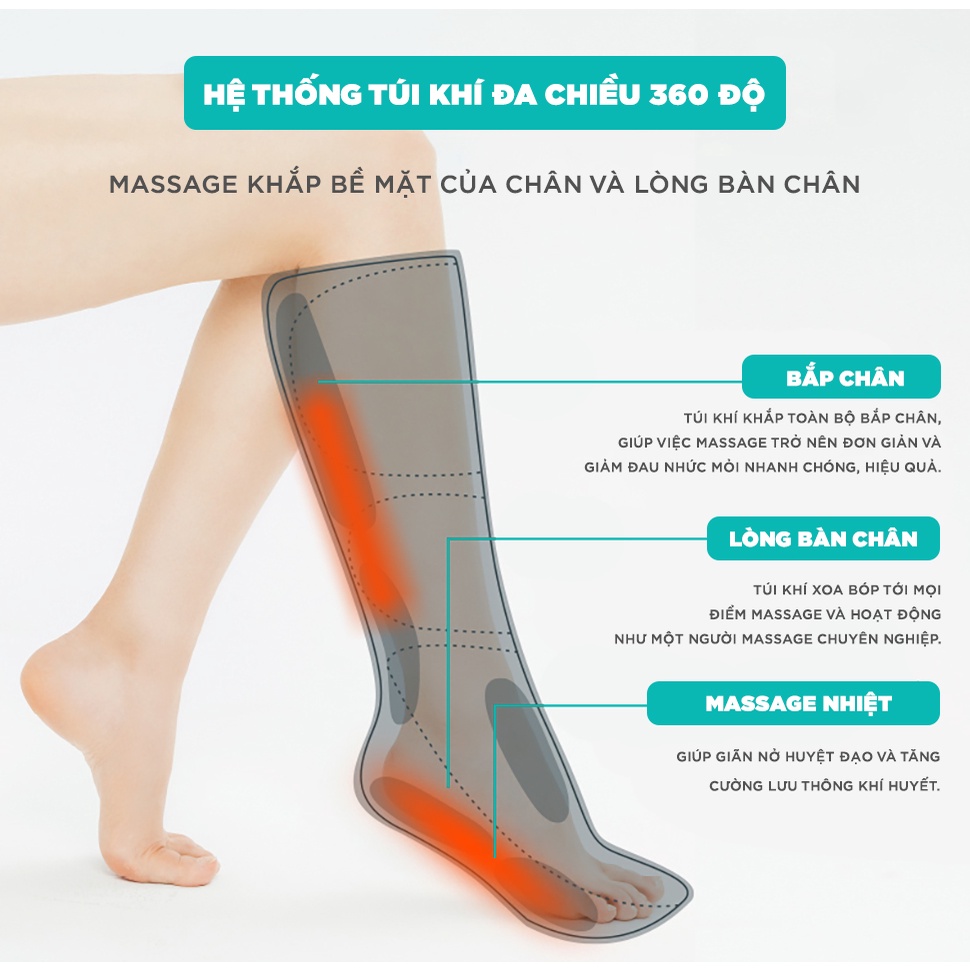 Máy Massage Chân Chuyên Sâu KINGTECH ST-502B - Hỗ Trợ Xoa Bóp Bàn, Bắp Chân - Bảo Hành 12 Tháng