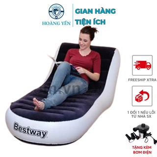 [Tặng Bơm]Ghế Hơi Tựa Lưng Bọc Nhung, Mềm Mịn Êm Ái, Ghế hơi thư giãn cao cấp Bestway