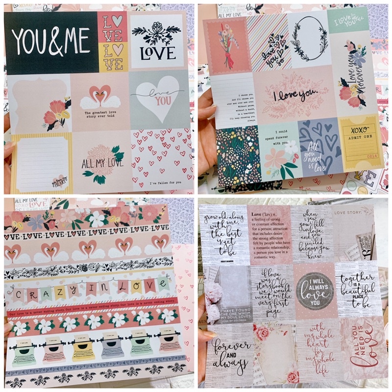 Tag, card họa tiết tình yêu lẻ trang trí love box, scrapbook, khung ảnh nổi (khổ 21x21cm)