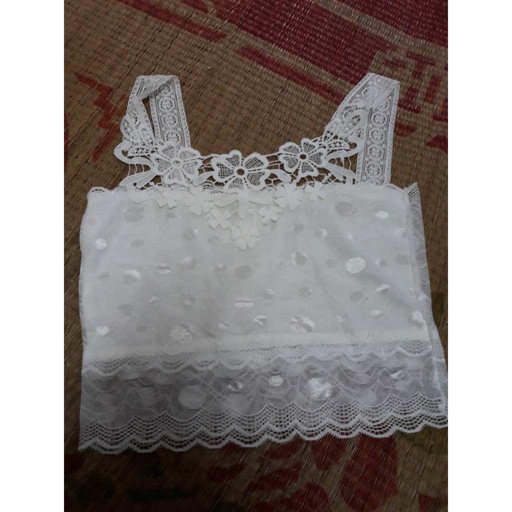 Áo Lót Nữ - Áo Bra Gym Yoga Ren Dáng Croptop Tặng Kèm Đệm Mút BR063