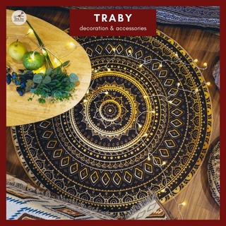 Thảm nhung tròn trải sàn mặt sần hoạ tiết mandala Bestseller