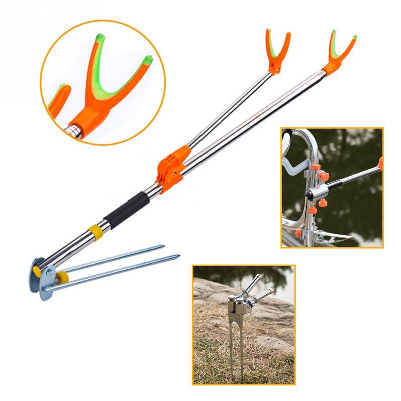 Cây chống cần câu tay inox 210cm, chống cần rút gọn