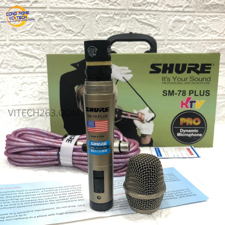 Micro Có Dây Cao Cấp SHURE SM-78PLUS-Chuyên Dùng Cho Âm Thanh Sân Khấu-Phòng KARAOKE, Sự Kiện...Bảo hành 12 tháng