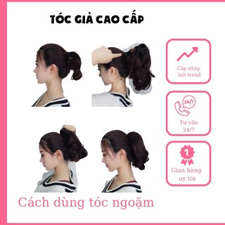 Tóc giả nữ😀😀FREESHIP😀 tóc ngoặm thẳng bấm chân tóc, n43