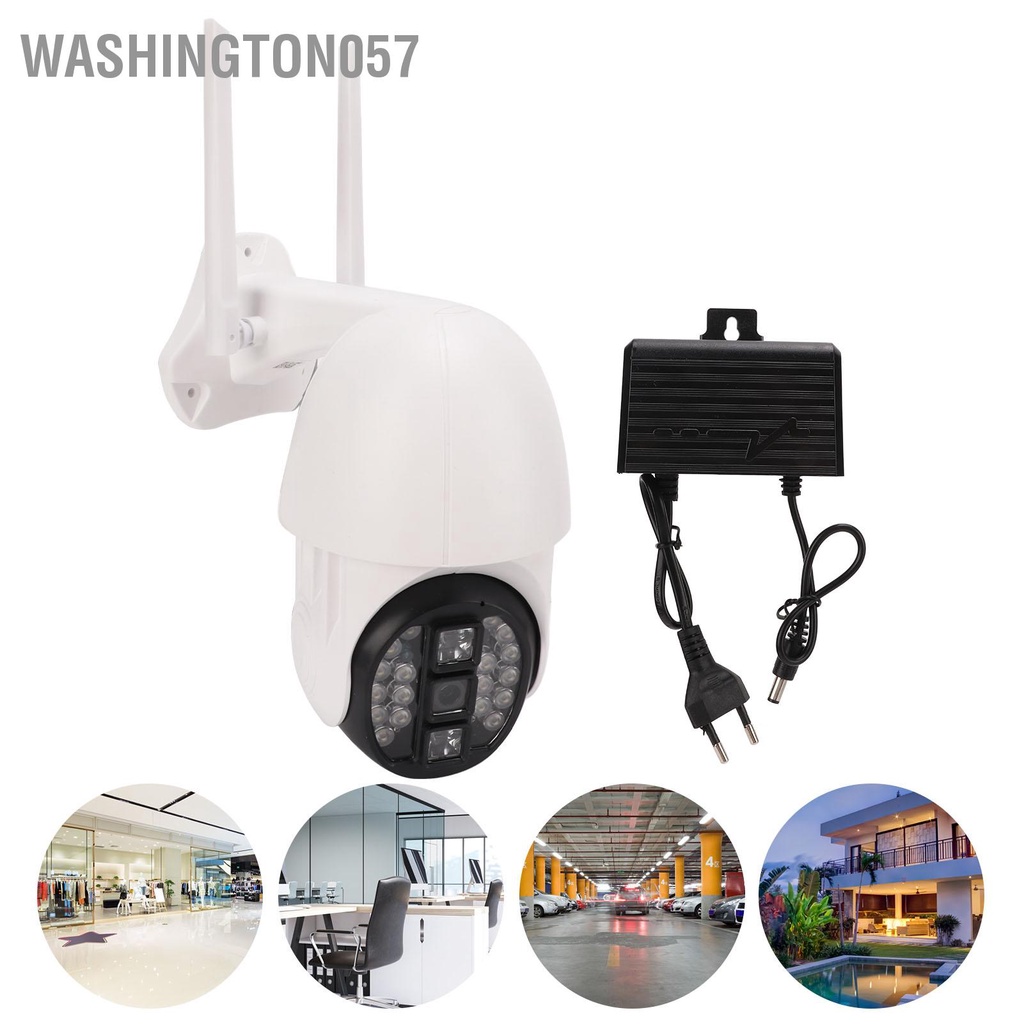 Washington057 Camera an ninh ngoài trời 1080p HD đầy đủ màu sắc gia đình không dây Giám sát WiFi từ xa thấm nước Phát hiện chuyển động ban đêm EU Cắm 100‑240V