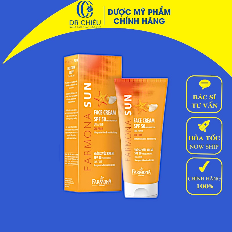 Farmona Sun Face Cream ⚜️CHÍNH HÃNG⚜️ Kem chống nắng Farmona Sun Oil Free SPF 50 (50ml)