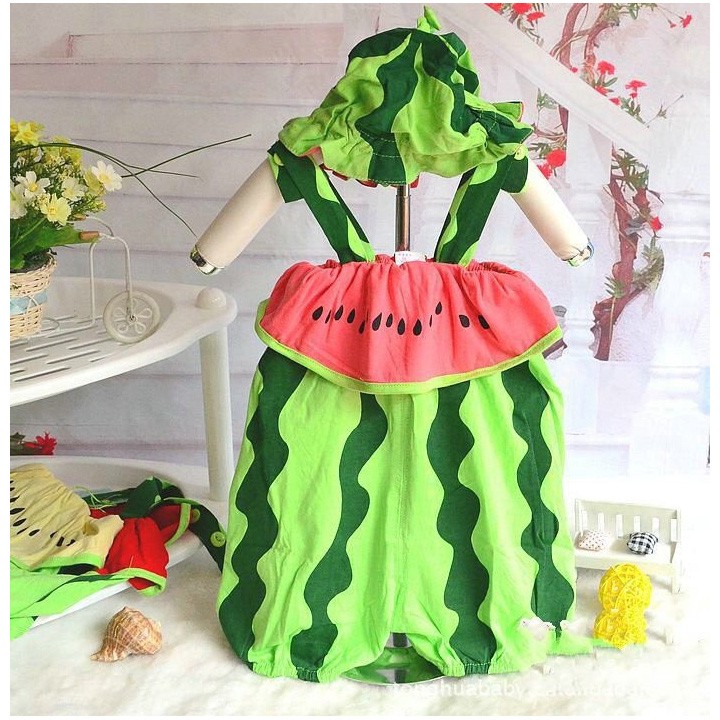 Freeship 99k TQ_Bộ Đồ Hình Trái Dưa Ngộ Nghĩnh Dành Cho Bé