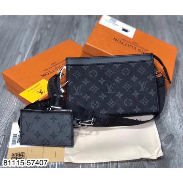 Túi Đeo Chéo Nam Hoa Đen LV Siêu Cấp - Túi Đeo Chéo In Hoạ Tiết Hoa Siêu Cấp