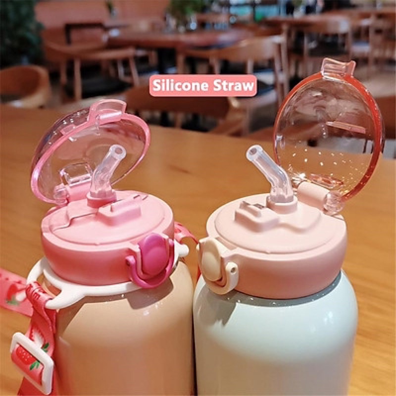 Bình nước giữ nhiệt inox 304 kèm sticker xinh xắn dung tích 350ml