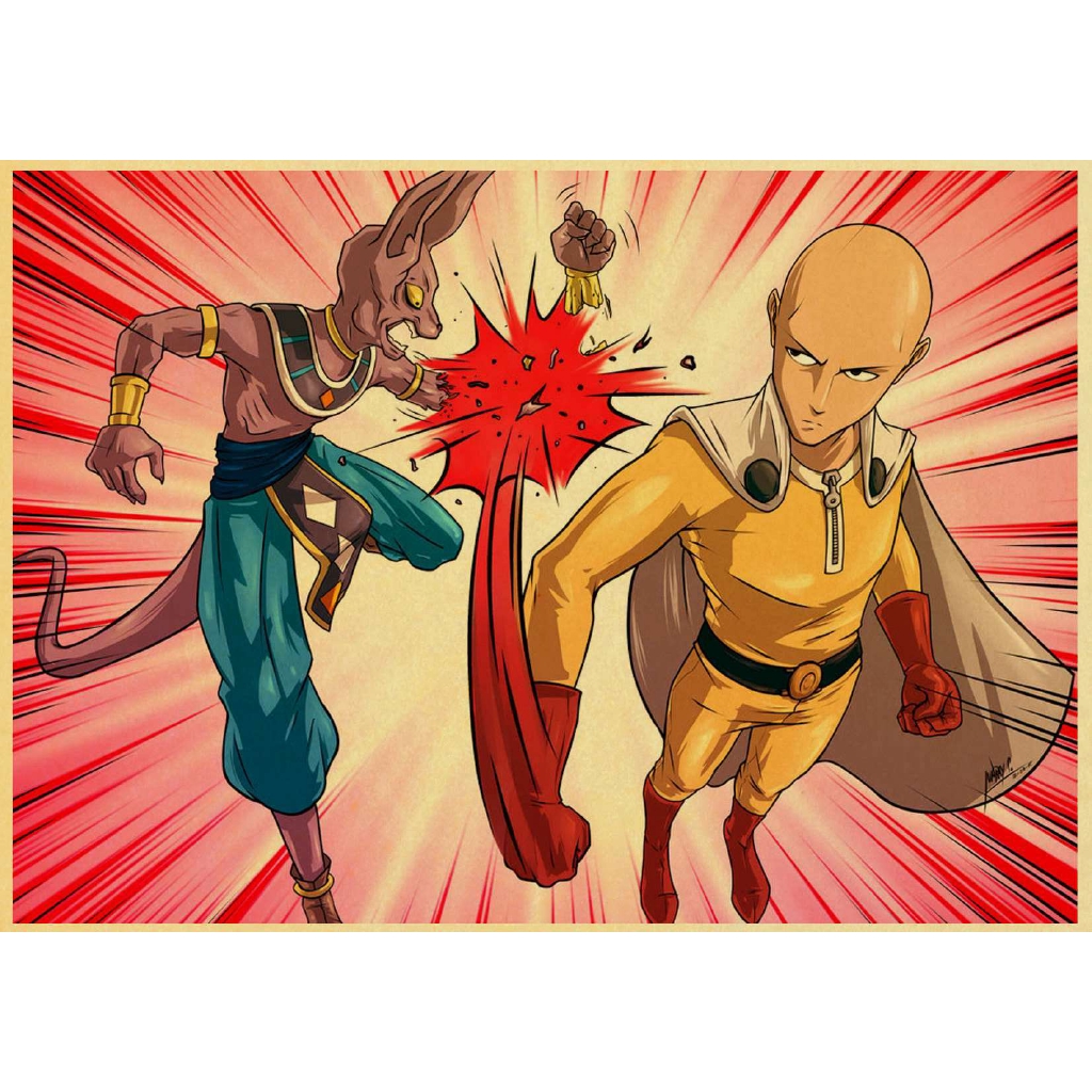 Áp Phích Trang Trí Nội Thất Hình One Punch Man Saitama