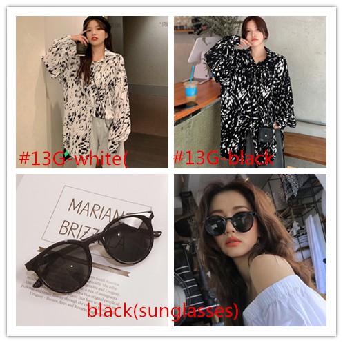 Áo Tay Dài Họa Tiết Da Báo Thời Trang Cá Tính/ Kính Râm Cho Nữ