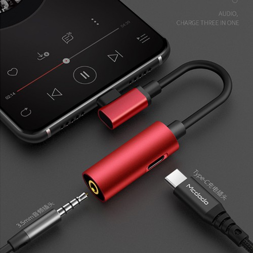 Cáp chuyển typeC mcdodo sang cổng typeC và audio 3.5mm,sạc nhanh,nghe tốt,hỗ trợ mic